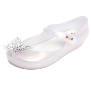 NIB Mini Melissa Girls White Butterfly Casual Mary Jane Shoes Size 10